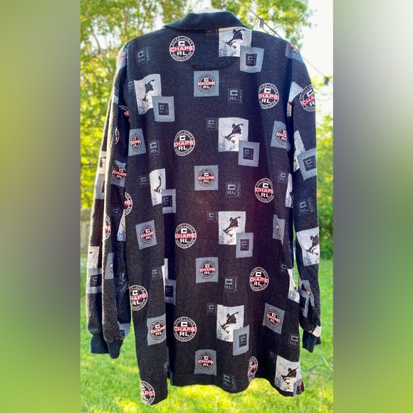 Ralph Lauren Chaps Mountain Gear snowboard Printed polo shirt Sz L USA - Picture 3 of 11